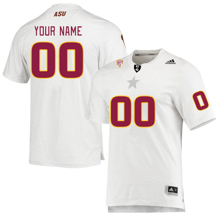 Custom Arizona State Sun Devils Name And Number College Football Jerseys Stitched-White